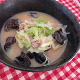 きくらげと白菜の味噌ラーメン☆